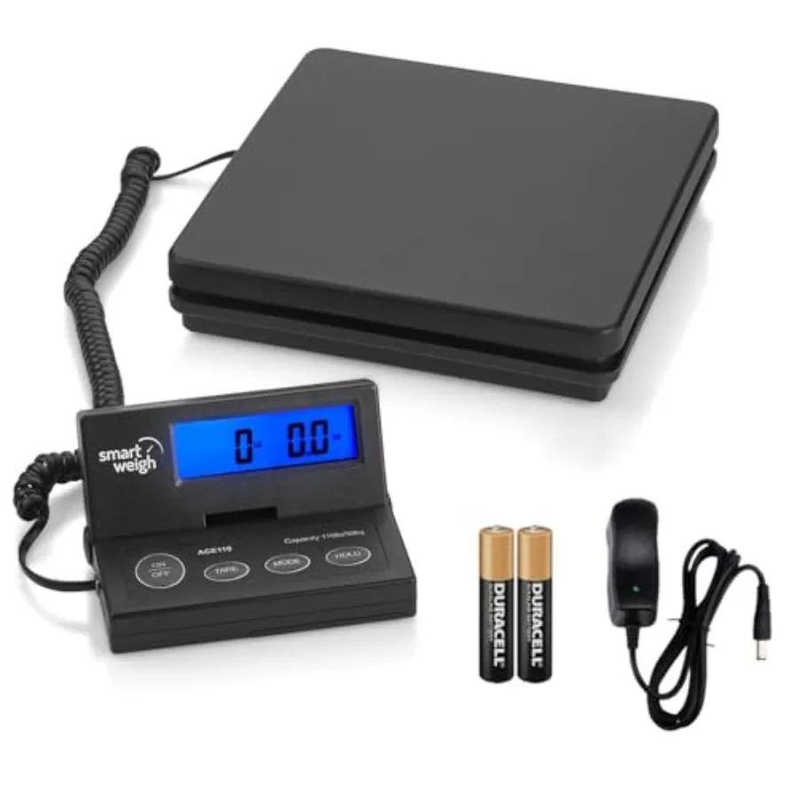 Digital Postal Shipping Scale, /50kg to 0.1oz/2g Precision, Hold Function, Separate Wall-Mount Screen, AC Adapter and Batteries
Digital Postal Shipping Scale, /50kg to 0.1oz/2g Precision, Hold Function, Separate Wall-Mount Screen, AC Adapter and Batteries