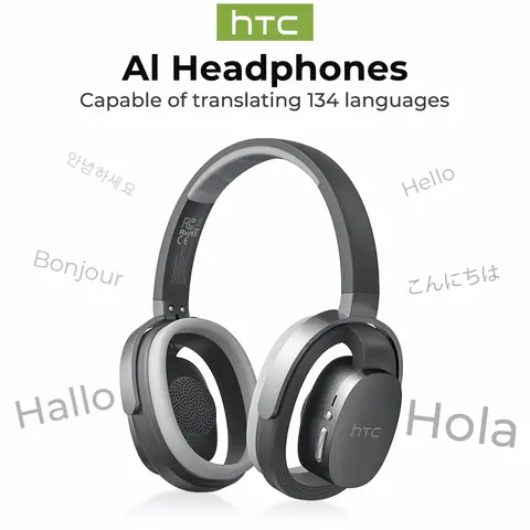 AI Translate Headphone HTC HP07 Original Sound Quality Wireless Bluetooth Earphones Sport Headset With Mic Low Latency