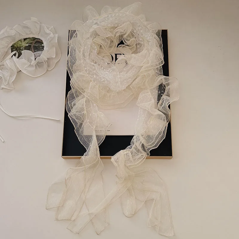 Influencer-style lace long tassel-shaped scarf women, French romantic and forest-style silk scarf, waist scarf
Influencer-style lace long tassel-shaped scarf women, French romantic and forest-style silk scarf, waist scarf