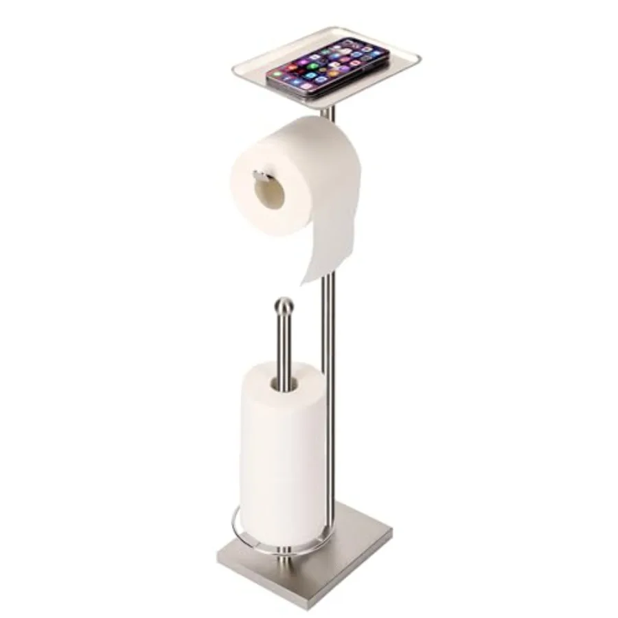 Toilet Paper Holder with Tray at The Top Heavy-Weighted Stainless Steel Base No Wobbly Freestanding Toilet Paper Rolls Stand Ho
Toilet Paper Holder with Tray at The Top Heavy-Weighted Stainless Steel Base No Wobbly Freestanding Toilet Paper Rolls Stand Ho