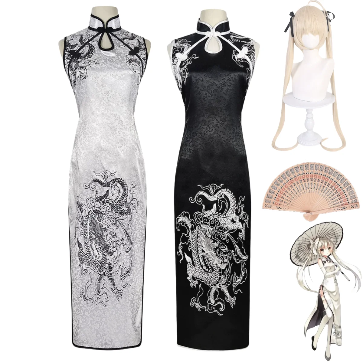 Anime Yosuga No Sora Where We Are Least Alone Kasugano Sora Cosplay Costume Chinese Style Cheongsam Dress Wig Woman Sexy Suit
Anime Yosuga No Sora Where We Are Least Alone Kasugano Sora Cosplay Costume Chinese Style Cheongsam Dress Wig Woman Sexy Suit