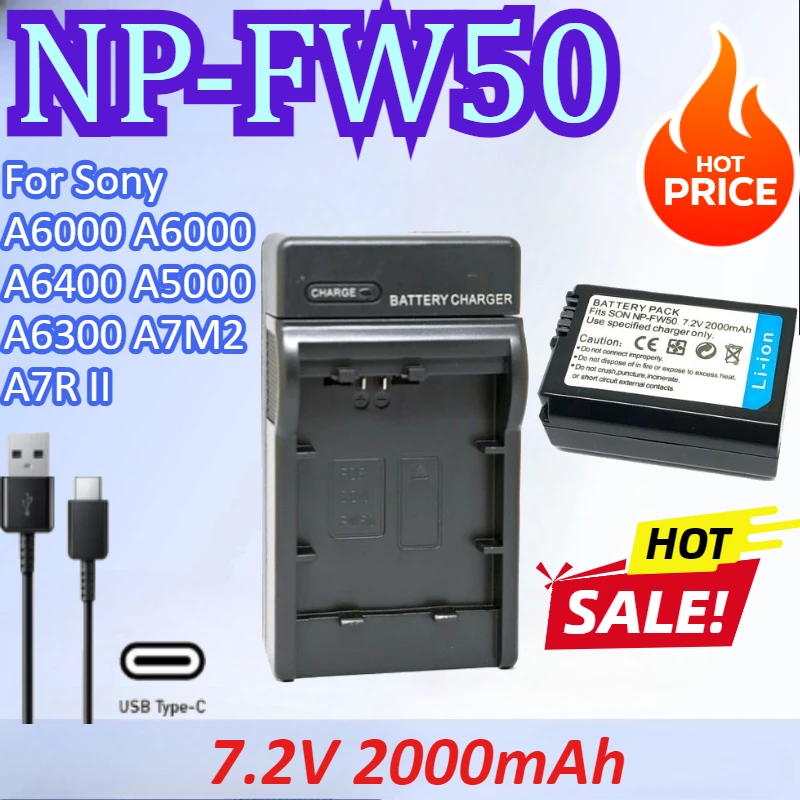 NP-FW50 7.2V 2000mAh Camera Battery+Charger For Sony A6000 Α6000 A6400 A5000 A6300 A7M2 A7R II High Quality Rechargeable Battery
NP-FW50 7.2V 2000mAh Camera Battery+Charger For Sony A6000 Α6000 A6400 A5000 A6300 A7M2 A7R II High Quality Rechargeable Battery