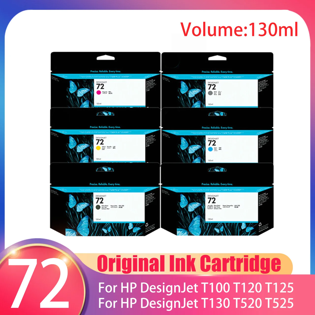 Original New For HP 72 72B HP72 Ink Cartridge For HP Designjet T610 T620 T770 T790 T795 T1100 T1120 T1200 T1300 T2300 3WX06A
Original New For HP 72 72B HP72 Ink Cartridge For HP Designjet T610 T620 T770 T790 T795 T1100 T1120 T1200 T1300 T2300 3WX06A