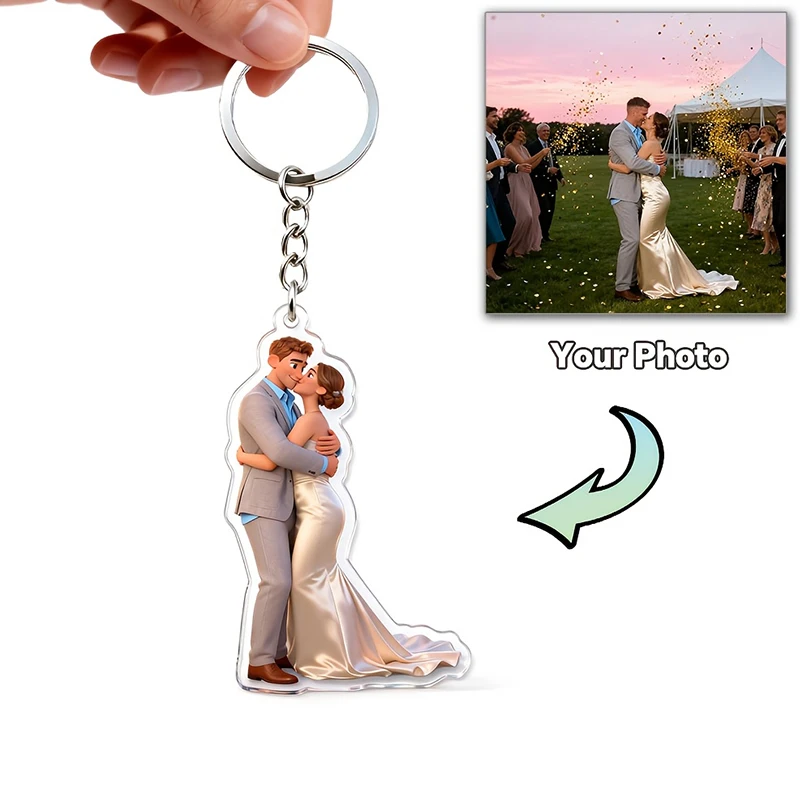 Valentine's Day Custom Couples Photo Cartoon Keychain Personalized Animation Style Acrylic Car Pendant Keychain Girlfriend Gift
Valentine's Day Custom Couples Photo Cartoon Keychain Personalized Animation Style Acrylic Car Pendant Keychain Girlfriend Gift