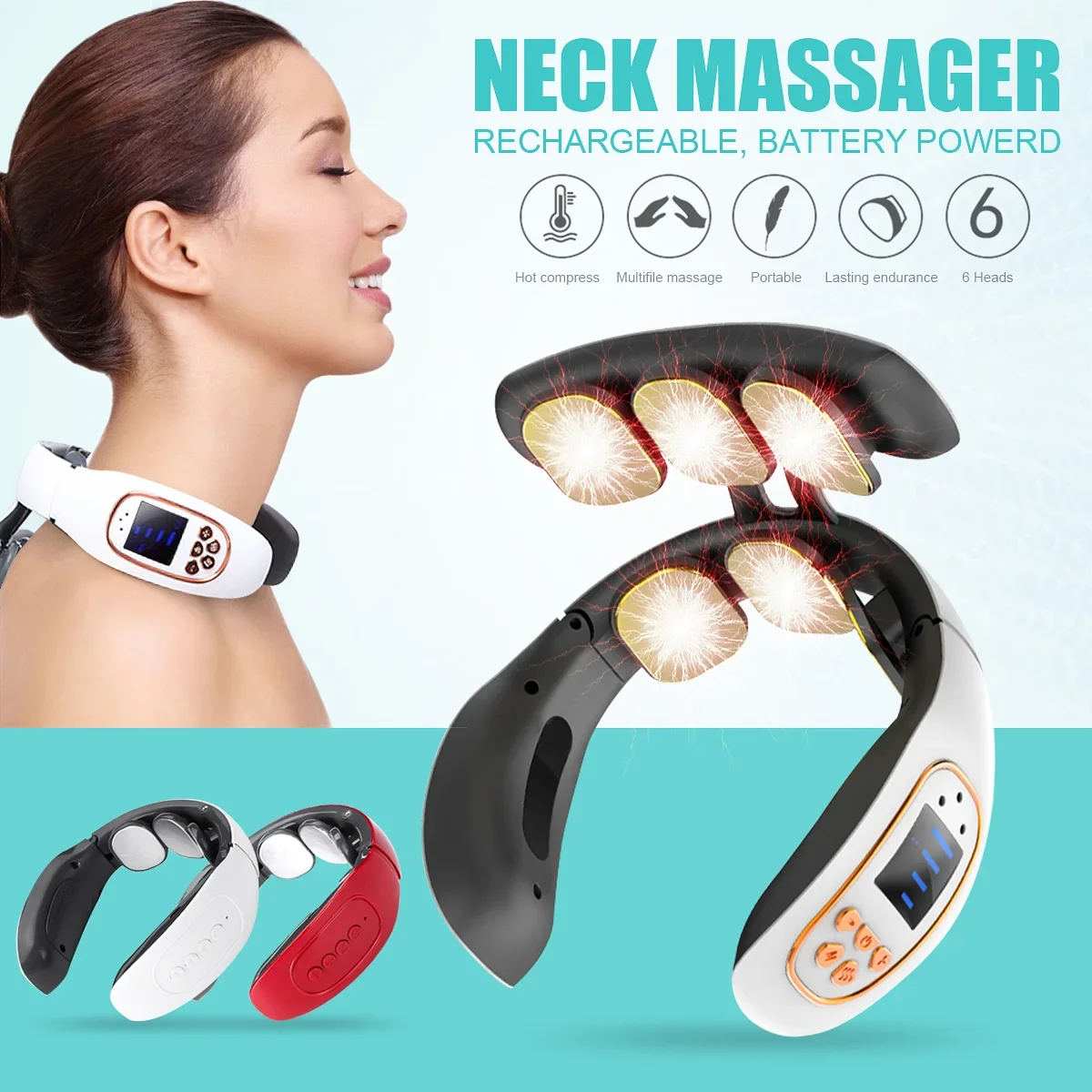 6/3 Head USB Wireless Neck Electric Massager Cervical Spine Infrared Heating Vibration Massage
6/3 Head USB Wireless Neck Electric Massager Cervical Spine Infrared Heating Vibration Massage