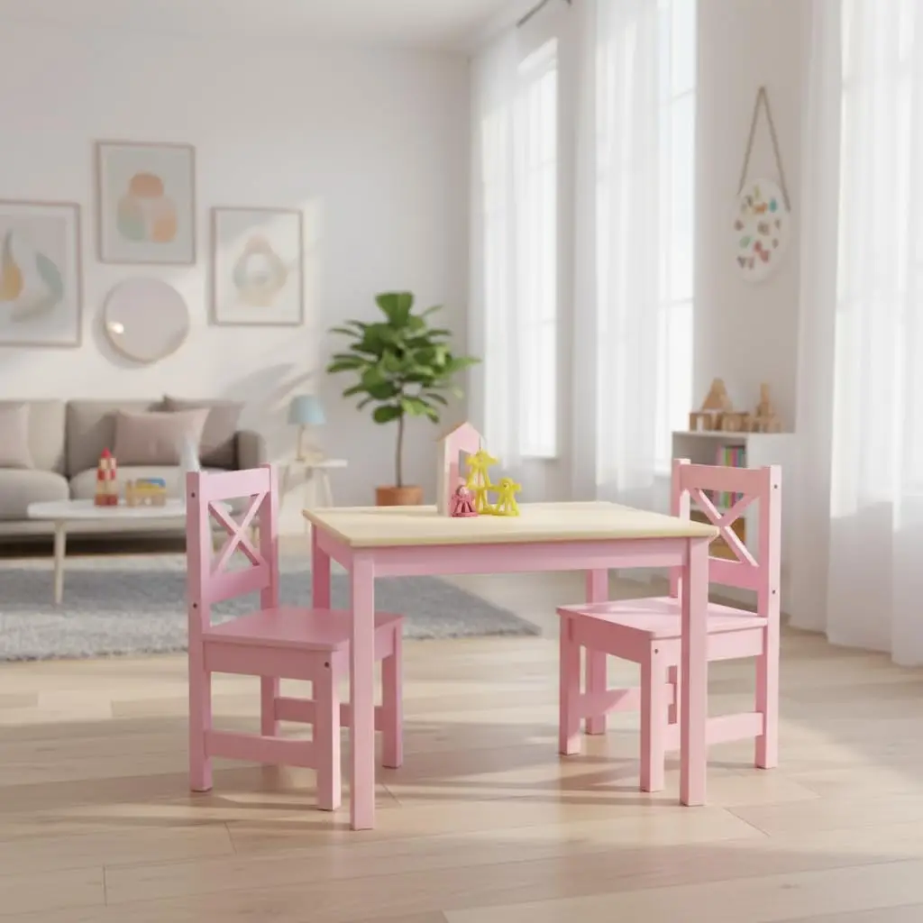 Solid Wood Kids Table and 2 Chairs Set,Montessori Modern AMMEHOELA Irish Designer for 2-8 Years Toddler,PlayfulPink
Solid Wood Kids Table and 2 Chairs Set,Montessori Modern AMMEHOELA Irish Designer for 2-8 Years Toddler,PlayfulPink