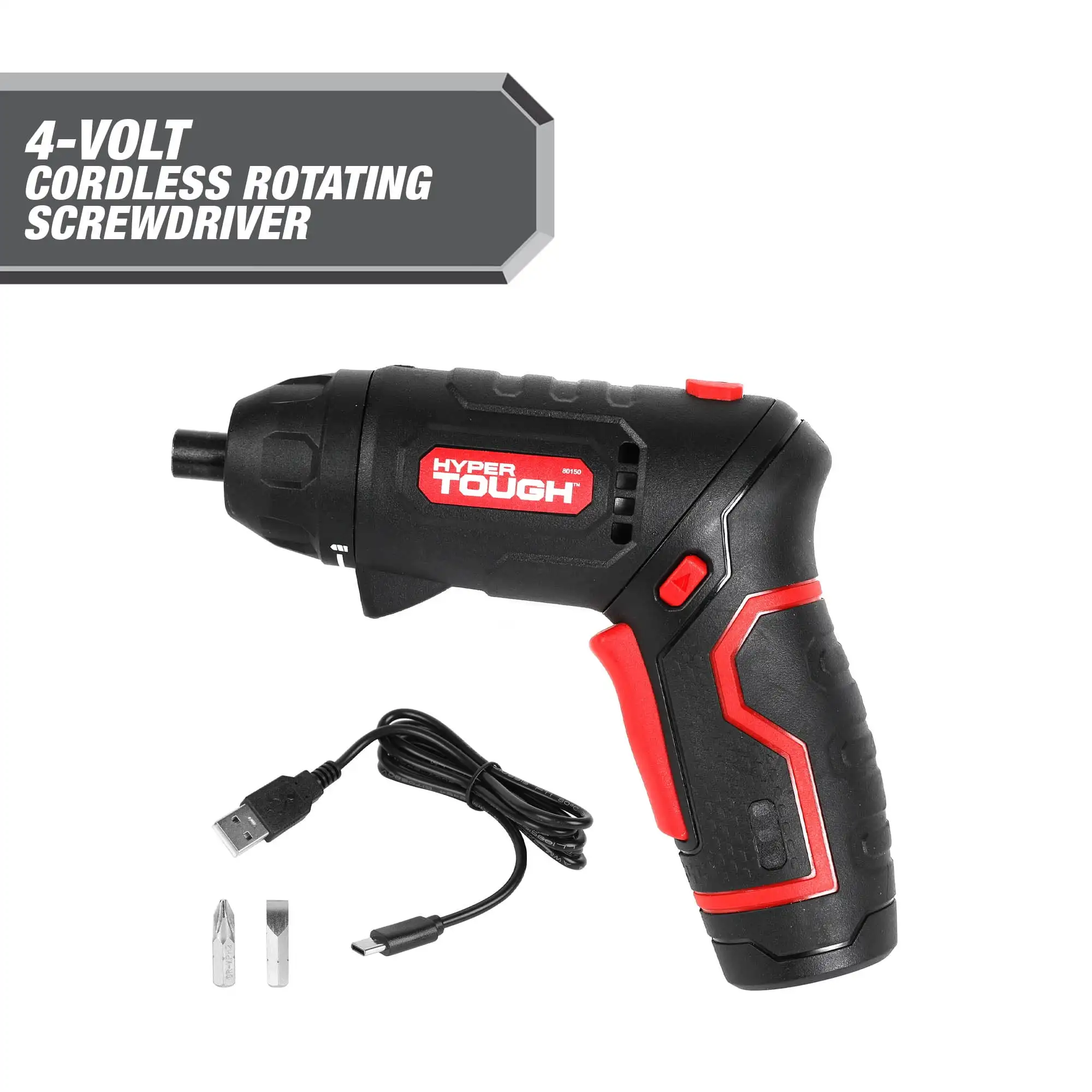 Hyper Tough 4-Volt Max Lithium-Ion Cordless Rotating Screwdriver with Charger
Hyper Tough 4-Volt Max Lithium-Ion Cordless Rotating Screwdriver with Charger
