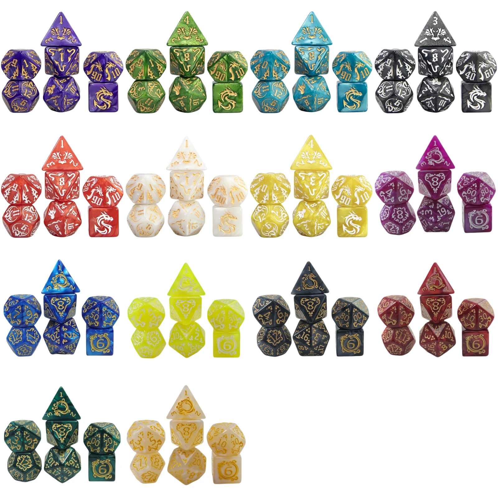 7pcs DND Dice Set Polyhedral Dice with Dragon Element for DND TRPG Entertainment Party Supplies
7pcs DND Dice Set Polyhedral Dice with Dragon Element for DND TRPG Entertainment Party Supplies