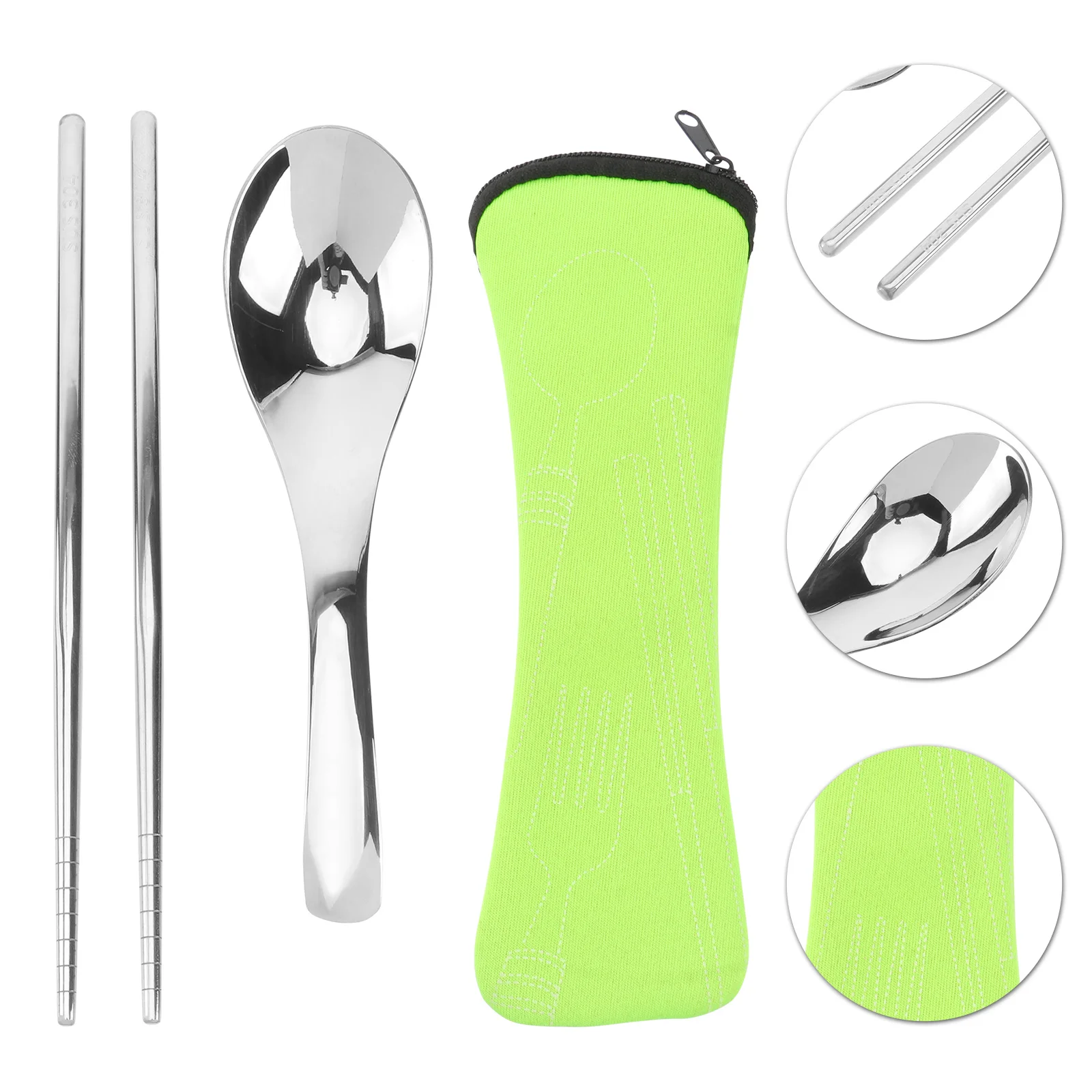 Stainless Steel Spoon Chopsticks Set Portable Tableware for School Picnic Travel Camping Includes Storage Bag
Stainless Steel Spoon Chopsticks Set Portable Tableware for School Picnic Travel Camping Includes Storage Bag