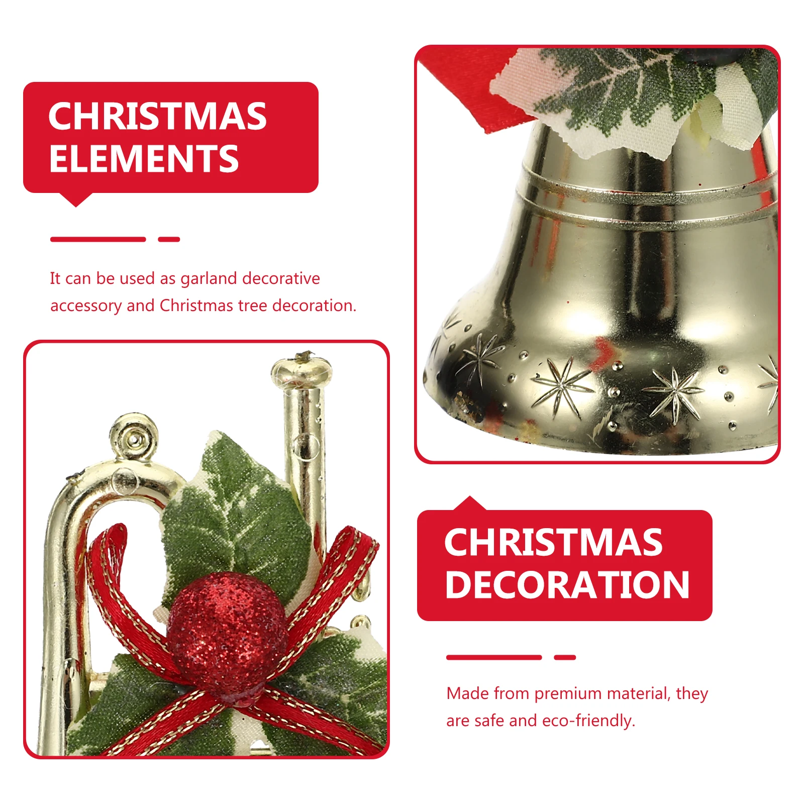 10 Pcs Christmas Decorations Bells for Crafting Hanging Ornament Plastic Ornaments Tree
10 Pcs Christmas Decorations Bells for Crafting Hanging Ornament Plastic Ornaments Tree