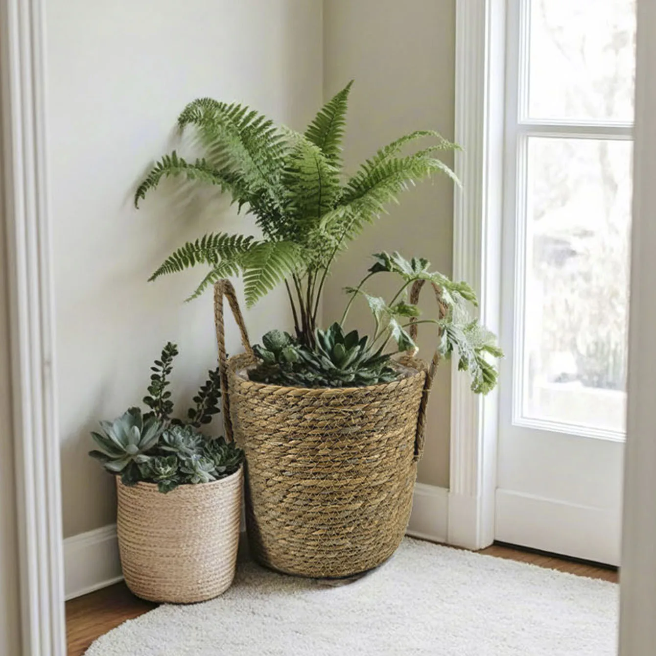 Grass Rope Woven Basket Indoor Plant Flower Holder Floor Greenery Display Stand Handheld Decorative Accent Liner Reusable
Grass Rope Woven Basket Indoor Plant Flower Holder Floor Greenery Display Stand Handheld Decorative Accent Liner Reusable