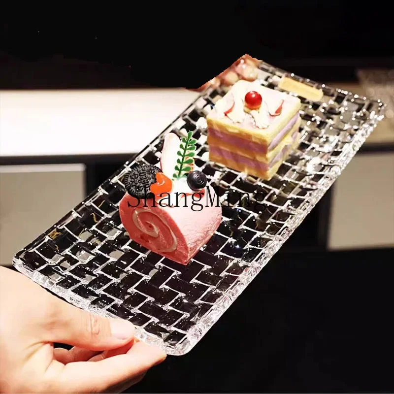CL crystal glass square tray fruit cake dessert tray glass dried fruit decorative tray
CL crystal glass square tray fruit cake dessert tray glass dried fruit decorative tray