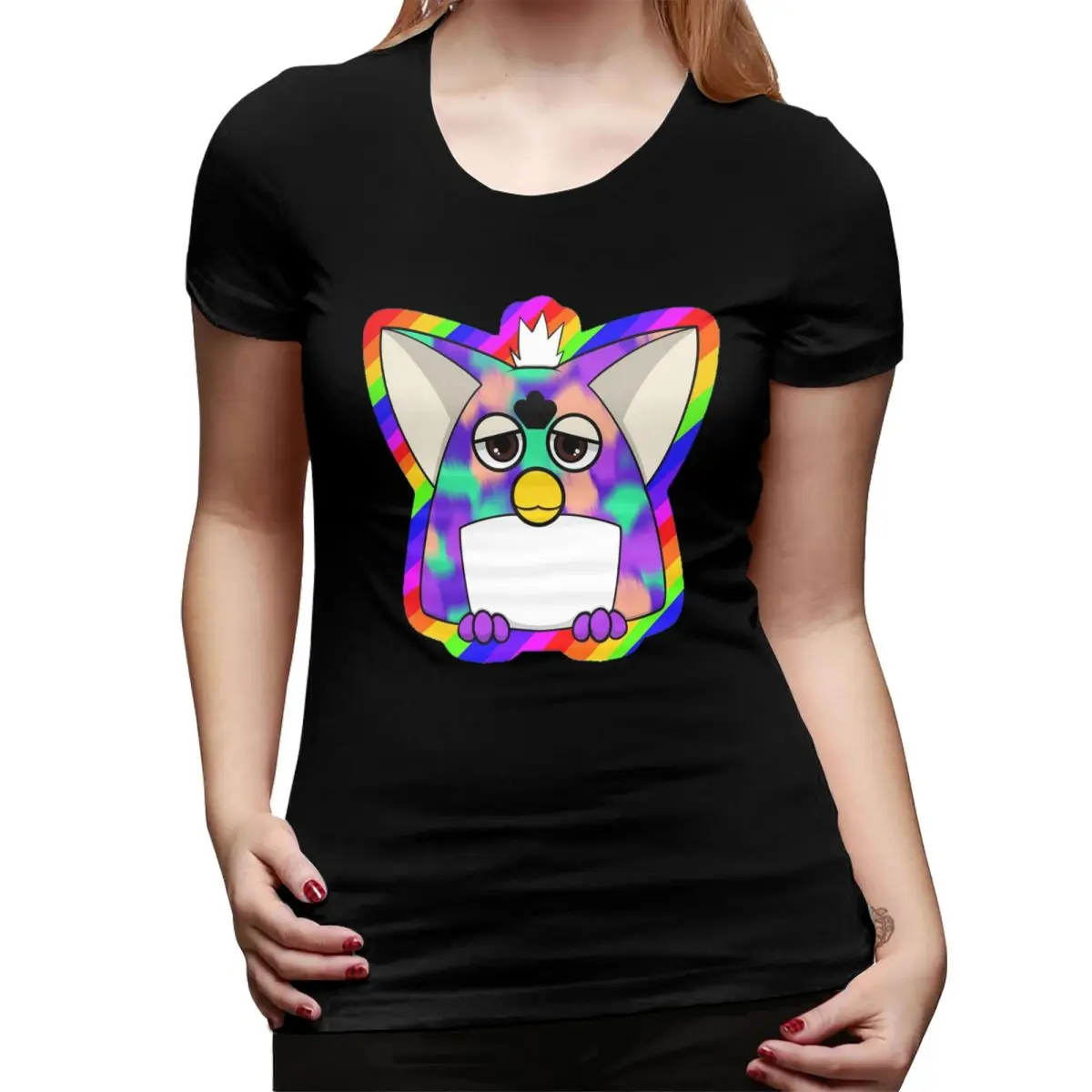 Gay Tye Dye Furby Relaxed Fit T-Shirt for Women Round Neck Streetwear T Shirts Women's Short Sleeve Summer Clothes Tops
Gay Tye Dye Furby Relaxed Fit T-Shirt for Women Round Neck Streetwear T Shirts Women's Short Sleeve Summer Clothes Tops