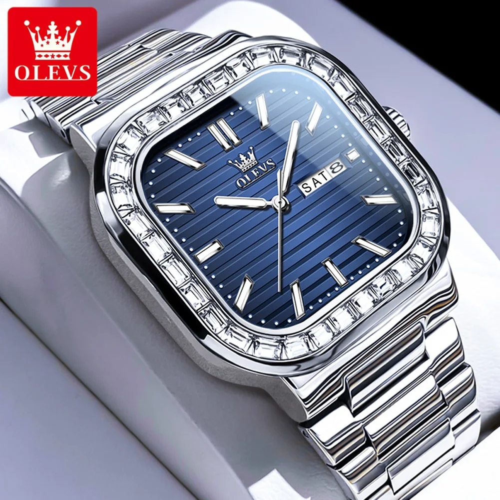 OLEVS Top Brand Men's Watches Quartz Watch for Men Original Waterproof Stainless Steel Strap Square Dial Business Watches
OLEVS Top Brand Men's Watches Quartz Watch for Men Original Waterproof Stainless Steel Strap Square Dial Business Watches