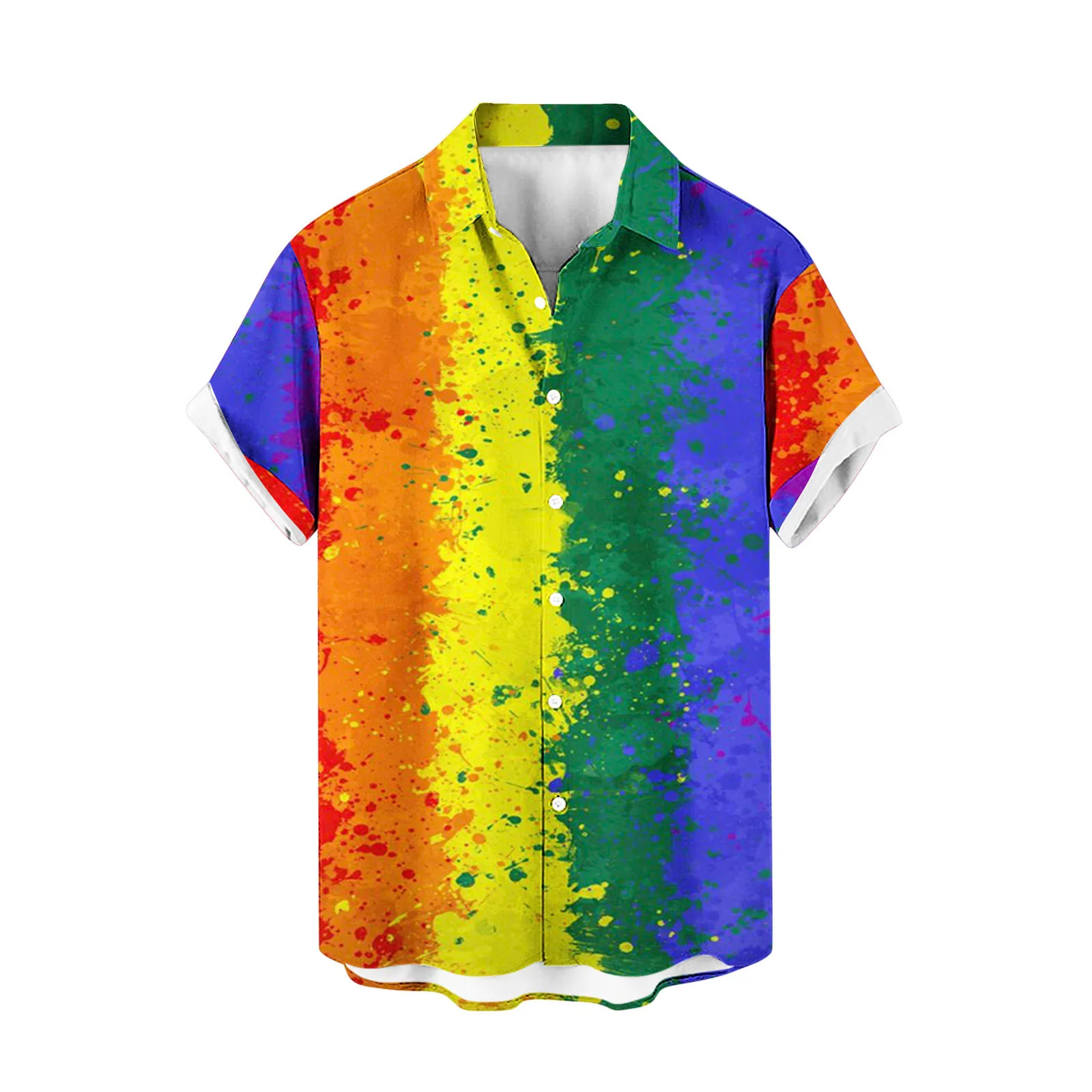 Hot Selling Men's Spring New Item Foreign Trade Rainbow 3D Printed Hawaiian Beach Casual Short Sleeved Shirt Mens
Hot Selling Men's Spring New Item Foreign Trade Rainbow 3D Printed Hawaiian Beach Casual Short Sleeved Shirt Mens