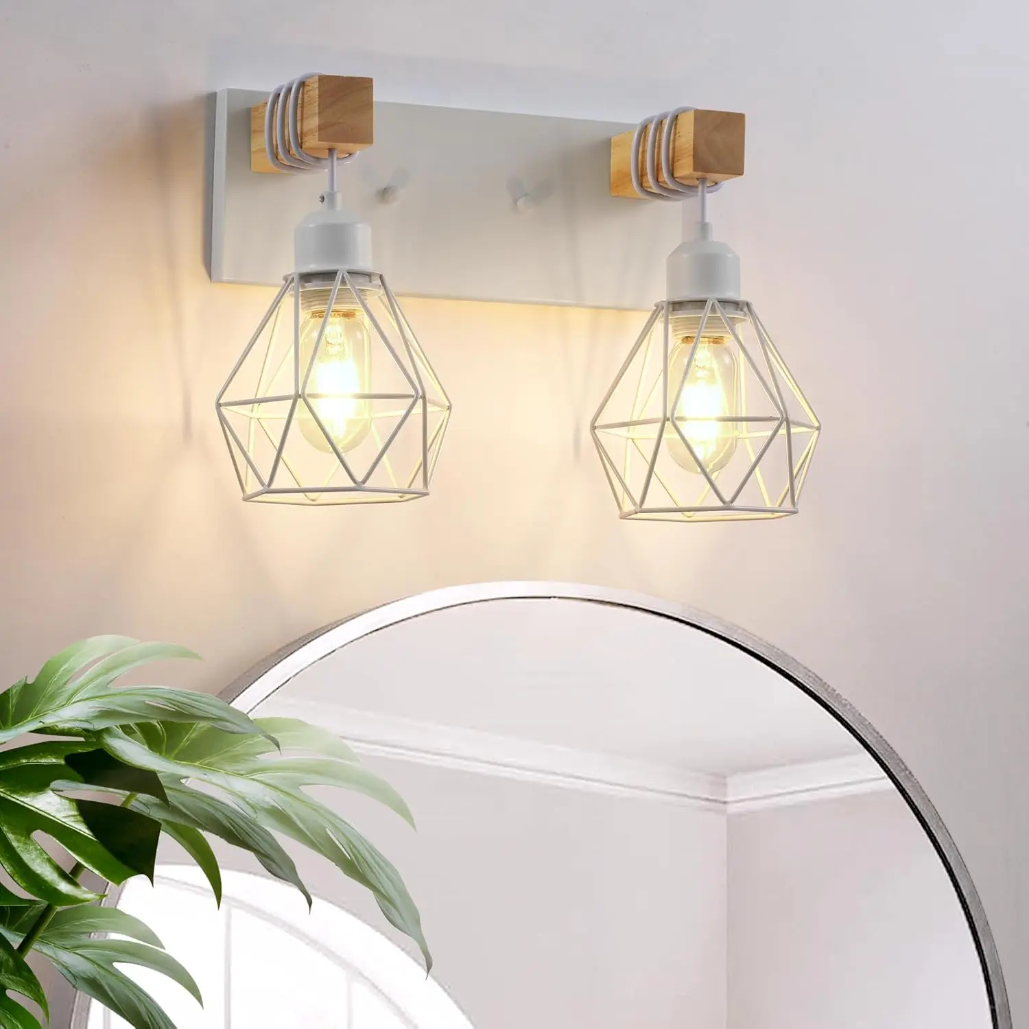 Рустикальный светильник для ванной комнаты с деревянными элементами, 2-ламповый белый светильник для ванной и гостиной
Рустикальный светильник для ванной комнаты с деревянными элементами, 2-ламповый белый светильник для ванной и гостиной