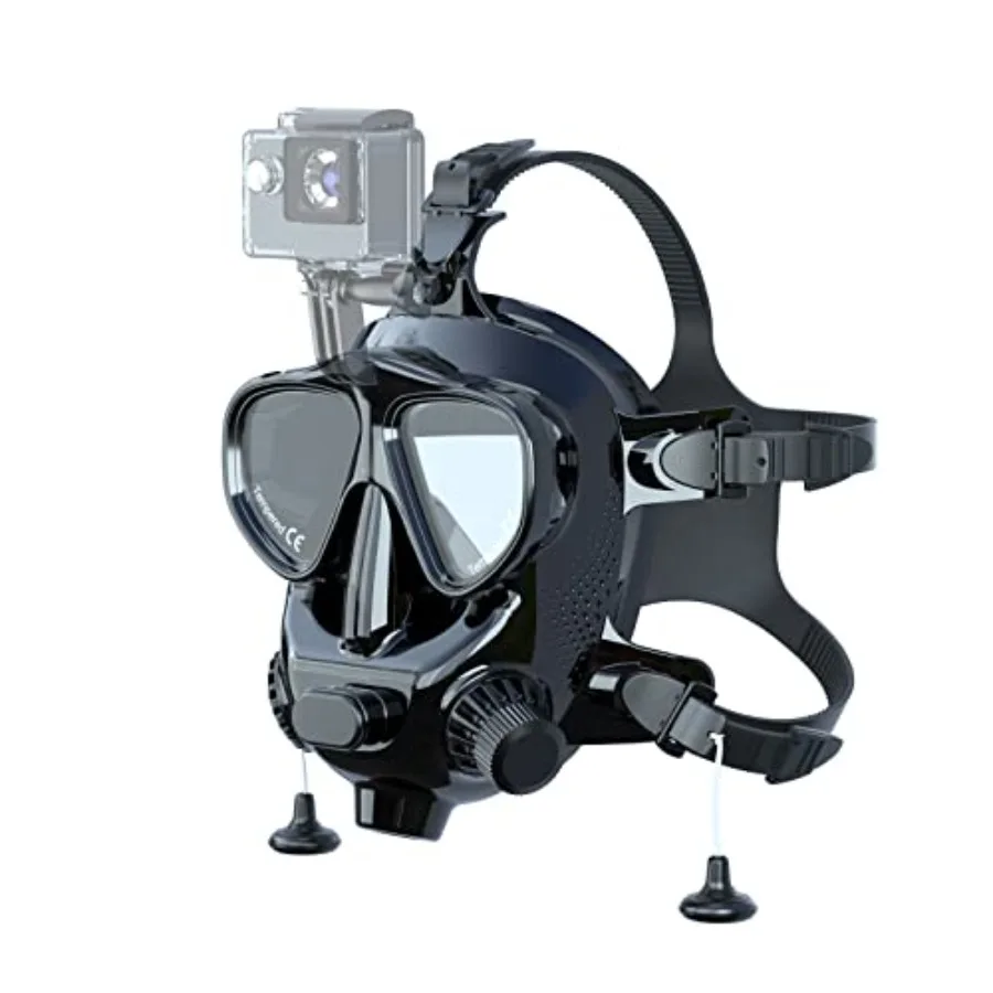 Full Face Diving Mask for Scuba Diving, Black Silicone with Camera Mount, Compatible with S400/S400 Plus/S400 Pro/S700 Tanks, C
Full Face Diving Mask for Scuba Diving, Black Silicone with Camera Mount, Compatible with S400/S400 Plus/S400 Pro/S700 Tanks, C