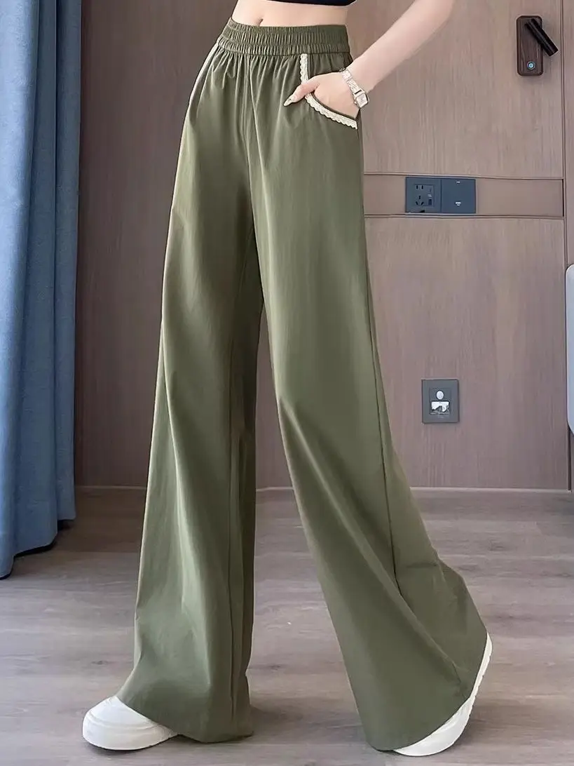 Slimming Straight Leg Casual Pants Pure Color American Style High Waist Elastic Waistband Casual Trousers for Women
Slimming Straight Leg Casual Pants Pure Color American Style High Waist Elastic Waistband Casual Trousers for Women