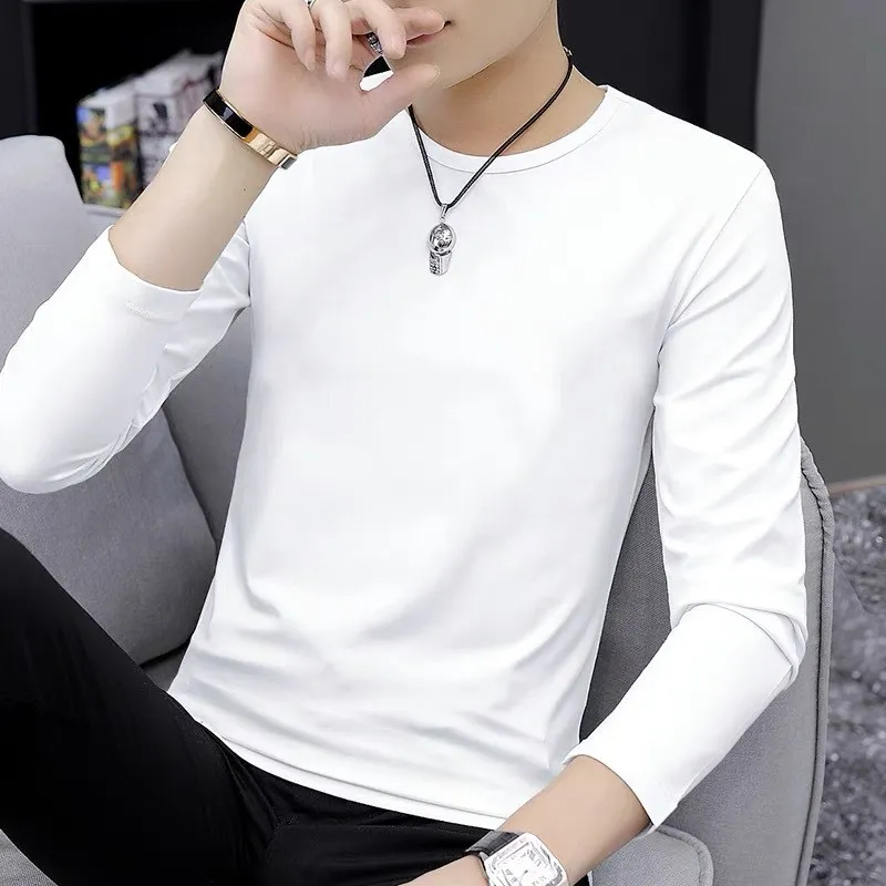 Loose Men's Long Sleeve T-Shirt Elastic plus Size Base Shirt Spring Autumn Casual Breathable Polyester Men's Top Fashion
Loose Men's Long Sleeve T-Shirt Elastic plus Size Base Shirt Spring Autumn Casual Breathable Polyester Men's Top Fashion