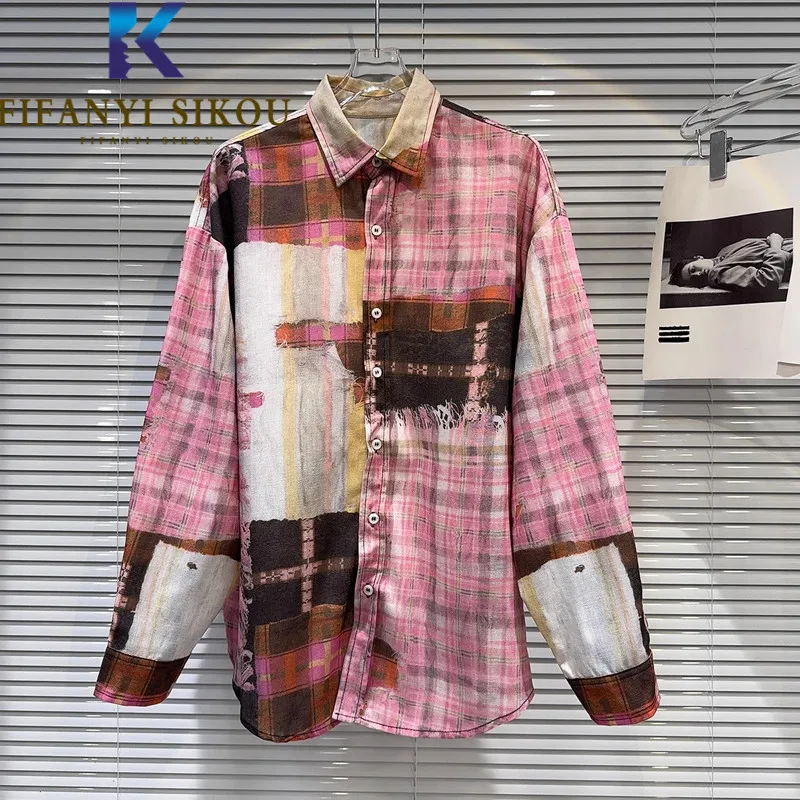 2024 Autumn Women Plaid Shirt Hand-Painted Graffiti Fashion Print Shirts Coat Streetwear Loose Lapel Long Sleeve Blouses Female
2024 Autumn Women Plaid Shirt Hand-Painted Graffiti Fashion Print Shirts Coat Streetwear Loose Lapel Long Sleeve Blouses Female