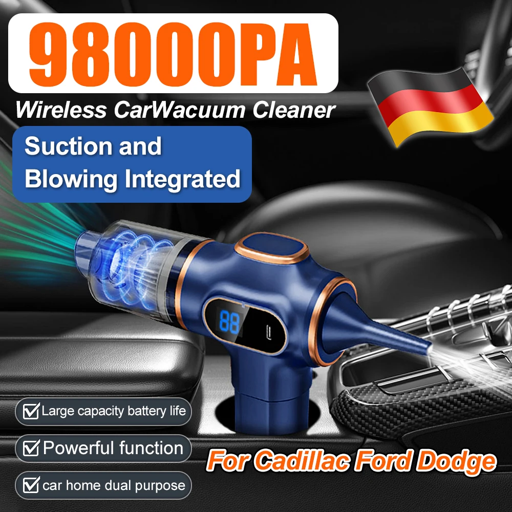 Vacuum Cleaner Wireless Portable Vacuum Cleaner 98000PA Strong Suction Mini Cleaner High Power Blower For Cadillac Ford Dodge
Vacuum Cleaner Wireless Portable Vacuum Cleaner 98000PA Strong Suction Mini Cleaner High Power Blower For Cadillac Ford Dodge