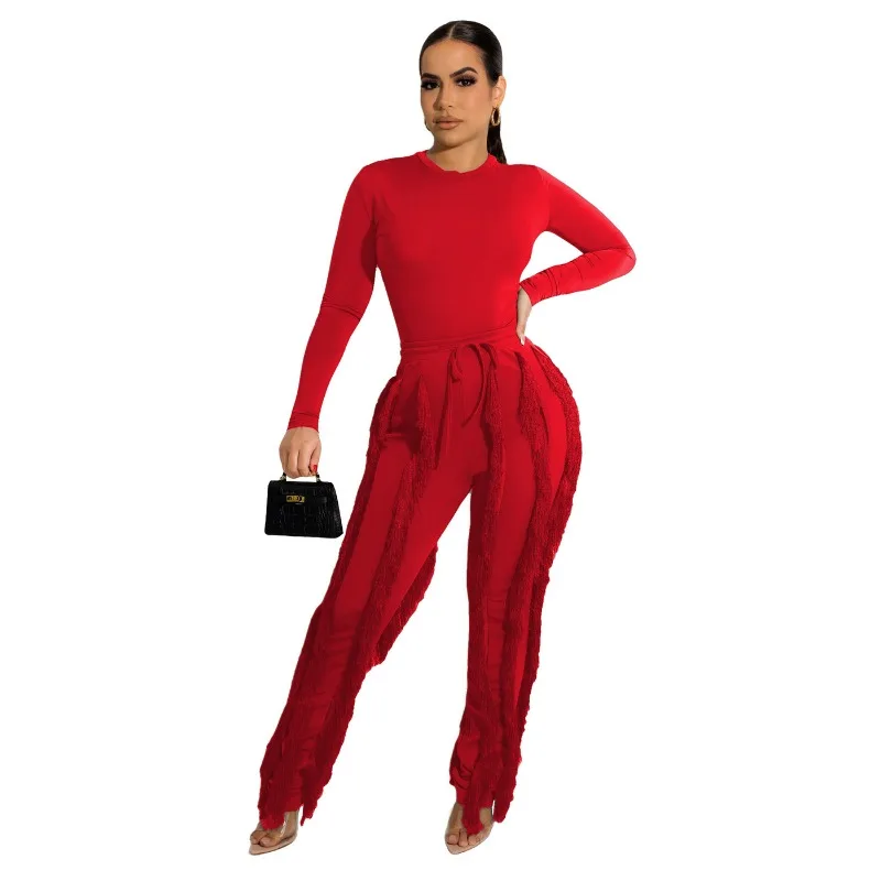 Solid Color Fringe Lace Jumpsuit Set Women Sports Casual Two Piece Comfortable Daily Wear
Solid Color Fringe Lace Jumpsuit Set Women Sports Casual Two Piece Comfortable Daily Wear