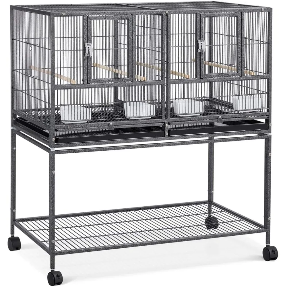Rolling Stand Bird Cage for Parakeets, Canaries, Lovebirds, Finches, and Budgies - Divided Breeder Design
Rolling Stand Bird Cage for Parakeets, Canaries, Lovebirds, Finches, and Budgies - Divided Breeder Design