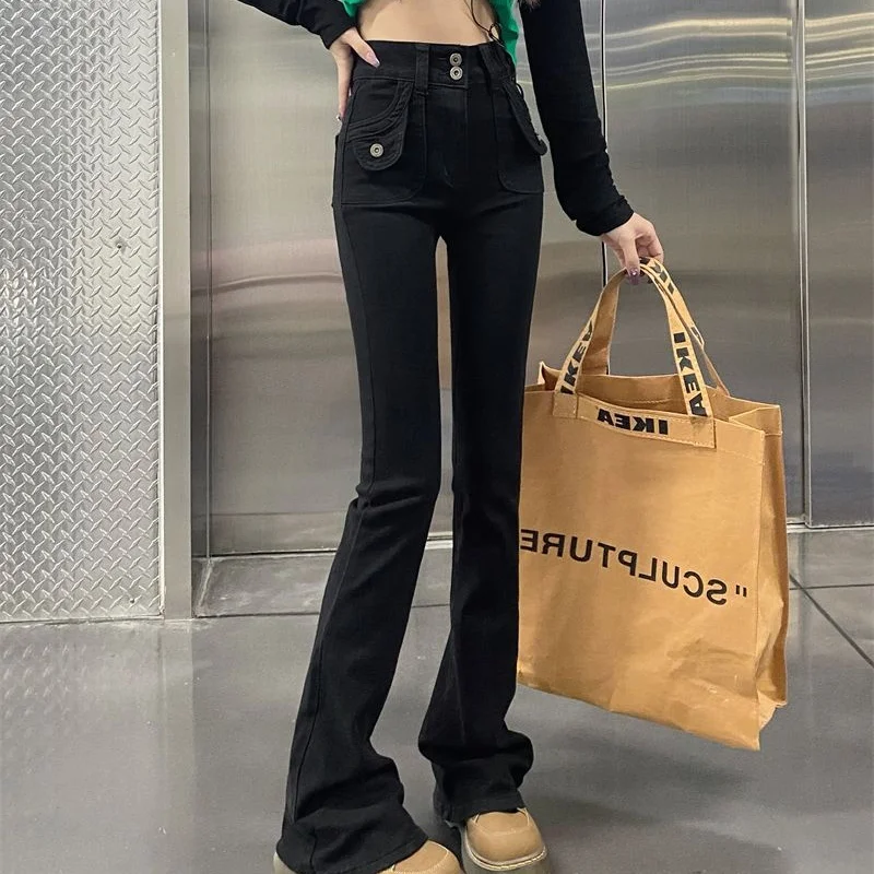 Women Korean Straight Leg Unique Niche Design Flared Jeans Lady New Solid High Waist Denim Pants Lady Retro Slim Fit Trousers
Women Korean Straight Leg Unique Niche Design Flared Jeans Lady New Solid High Waist Denim Pants Lady Retro Slim Fit Trousers