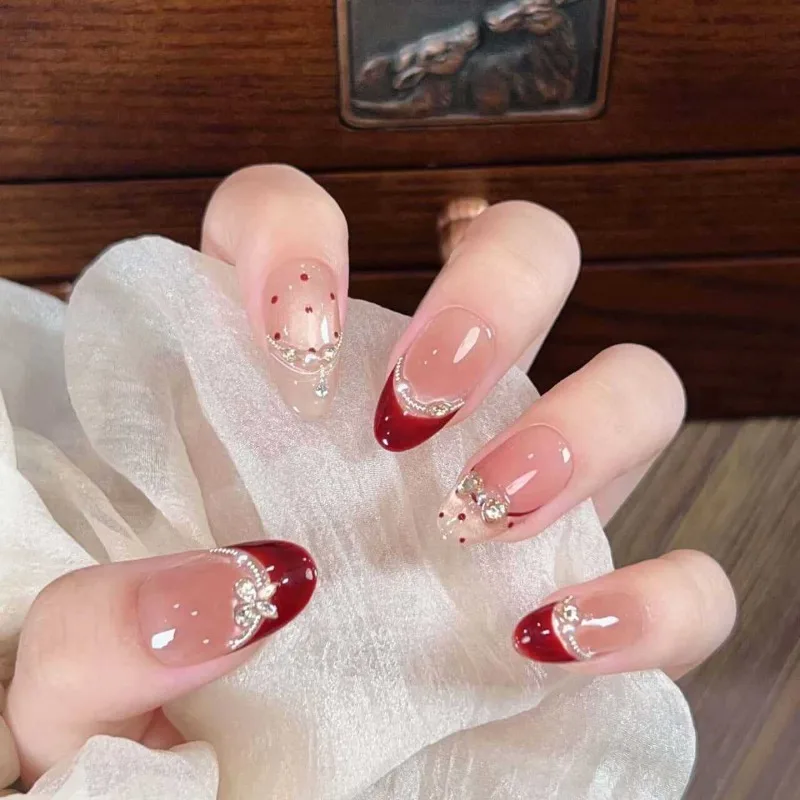 10 Pcs Red French False Nails Press on Cat Eye Acrylic Press on Nails Short Adhesive Nail Tips Stick-on Nails with Box and Tools
10 Pcs Red French False Nails Press on Cat Eye Acrylic Press on Nails Short Adhesive Nail Tips Stick-on Nails with Box and Tools