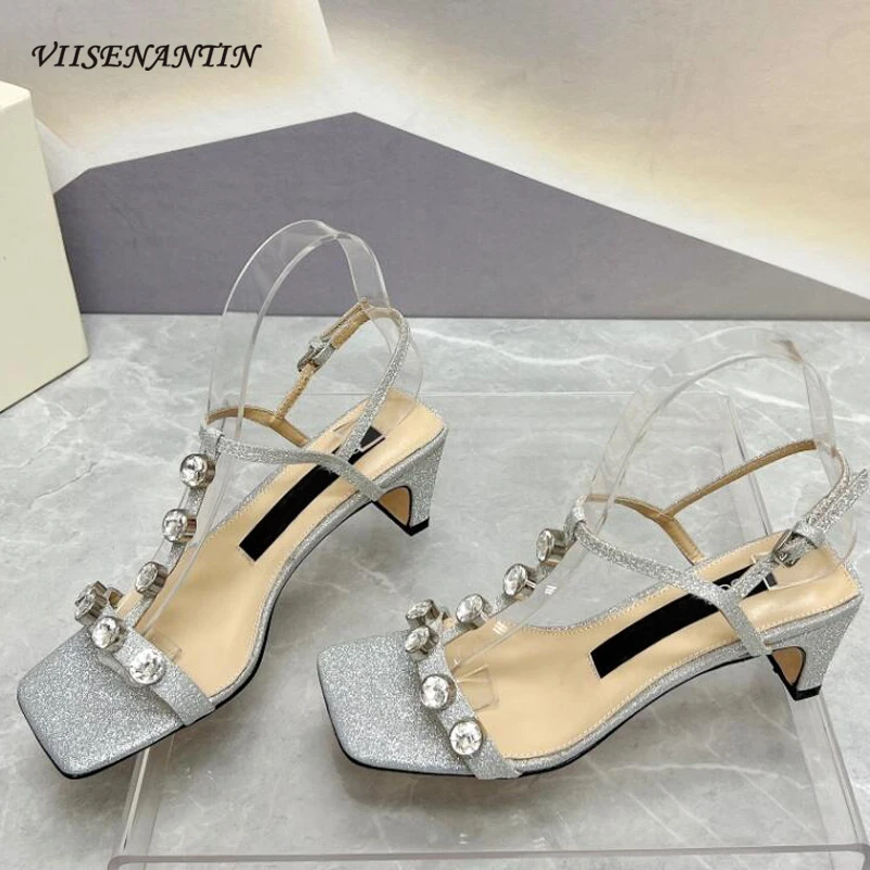 Kitten Heel Glitter Ladies Rhinestone Strap Open Toe Summer Cool Sandal Shoes Runway Style Fashion Real Leather Party Prom Shoes
Kitten Heel Glitter Ladies Rhinestone Strap Open Toe Summer Cool Sandal Shoes Runway Style Fashion Real Leather Party Prom Shoes