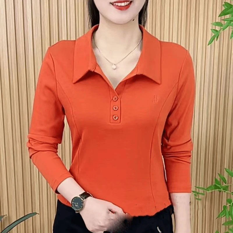 Fashion Lapel Button Solid Color Embroidery T-Shirts Women's Clothing 2024 Autumn New Loose All-match Tops Commuter Tee Shirt
Fashion Lapel Button Solid Color Embroidery T-Shirts Women's Clothing 2024 Autumn New Loose All-match Tops Commuter Tee Shirt