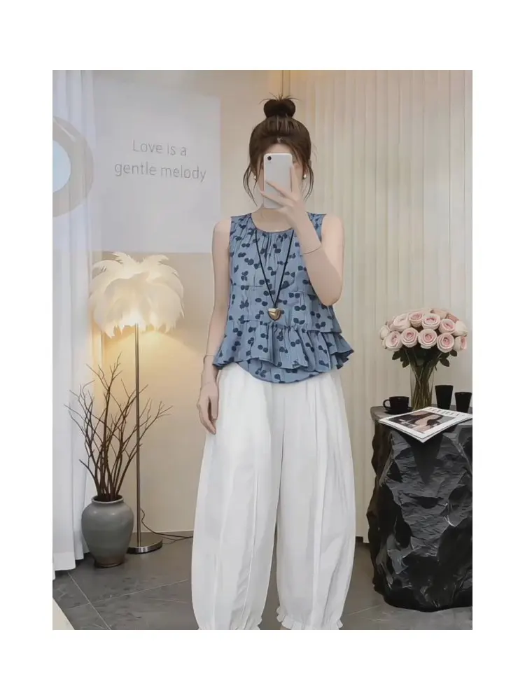Elegant Asymmetric Hem Sleeveless Knot Print Slimming Women's Shirt Summer 2026 New French Style Printed Top
Elegant Asymmetric Hem Sleeveless Knot Print Slimming Women's Shirt Summer 2026 New French Style Printed Top