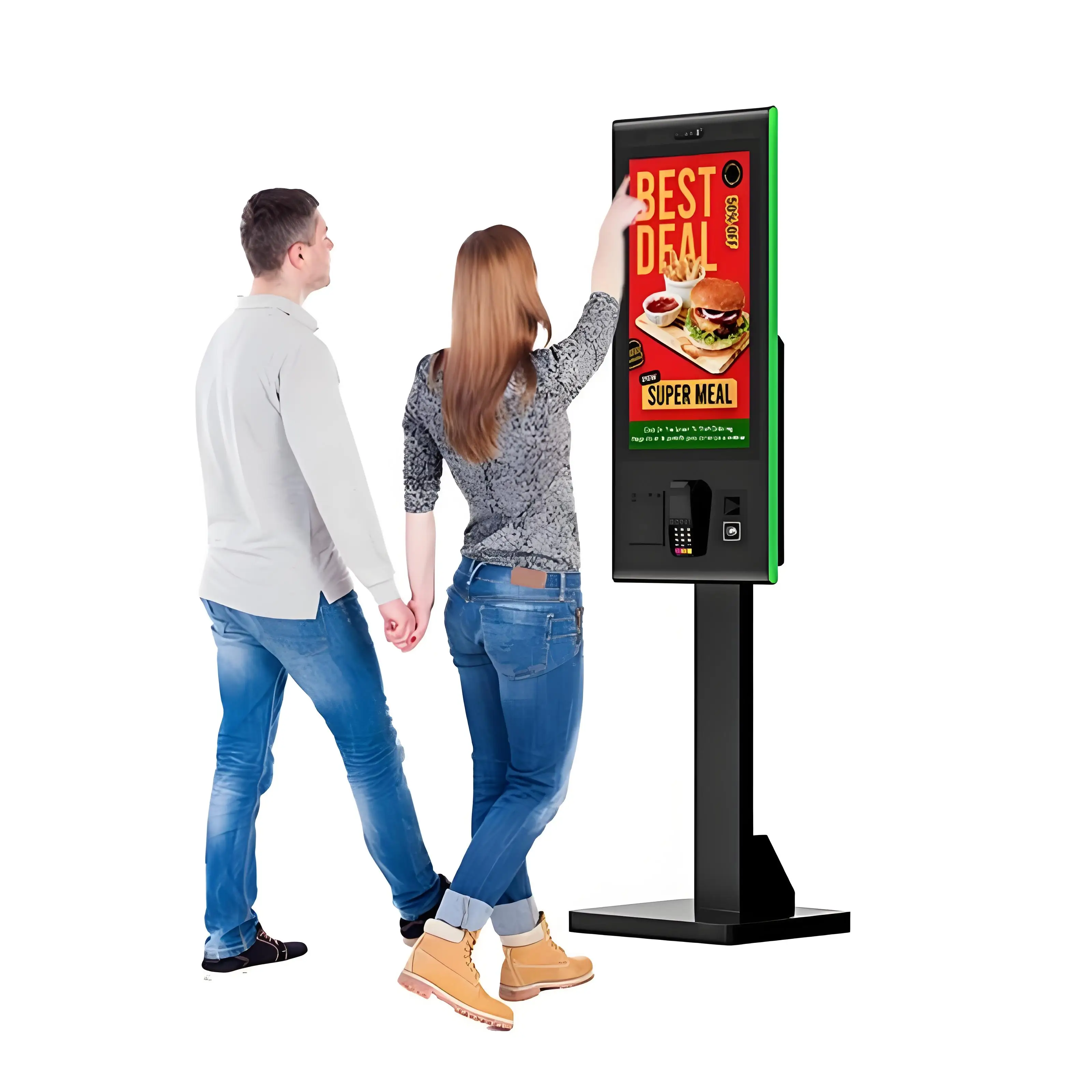 Compact 32 Inch Android Indoor Coffee Shop Self Order Payment Kiosk NFC Pay QR Code Scan Barcode Reader User-Friendly Touch