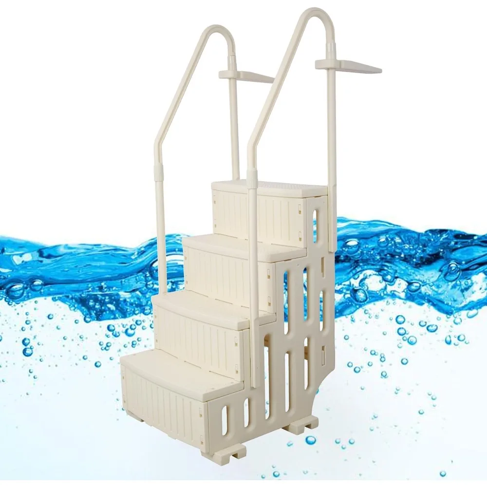 47'' Drop in Step Ladder for Above Ground Swimming Pool, Heavy-Duty 4 Safety Curve Base Pool Steps Ladders with Handrails Non-Sl
47'' Drop in Step Ladder for Above Ground Swimming Pool, Heavy-Duty 4 Safety Curve Base Pool Steps Ladders with Handrails Non-Sl