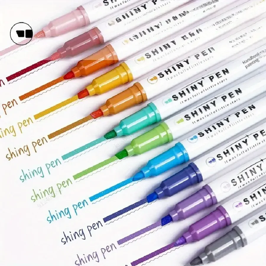 12Pcs Shiny Highlighter Pens, Glitter Chisel Tip Marker Set, Sparkle Fluorescent Highlighters
12Pcs Shiny Highlighter Pens, Glitter Chisel Tip Marker Set, Sparkle Fluorescent Highlighters