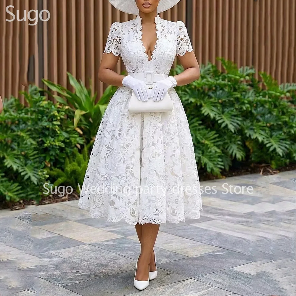 Customized New In Elegant Midi Wedding Dresses Short Sleeve Tea-Length A-Line Brides Dress Women Vestidos De Novias Gowns 2026
Customized New In Elegant Midi Wedding Dresses Short Sleeve Tea-Length A-Line Brides Dress Women Vestidos De Novias Gowns 2026