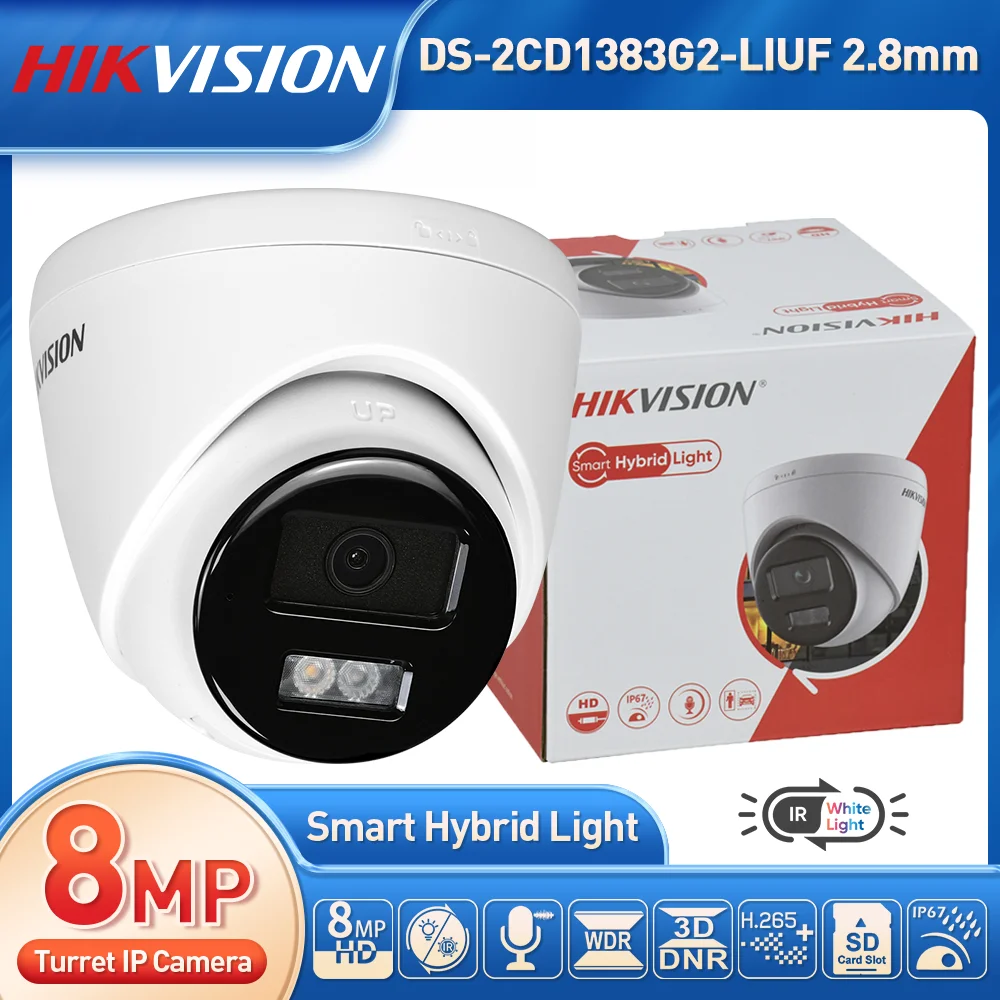 Hikvision 4K 8 MP Smart Hybrid Light Turret Network Camera Built-in microphone Human Vehicle Detection Hik-connnect APP Remote
Hikvision 4K 8 MP Smart Hybrid Light Turret Network Camera Built-in microphone Human Vehicle Detection Hik-connnect APP Remote