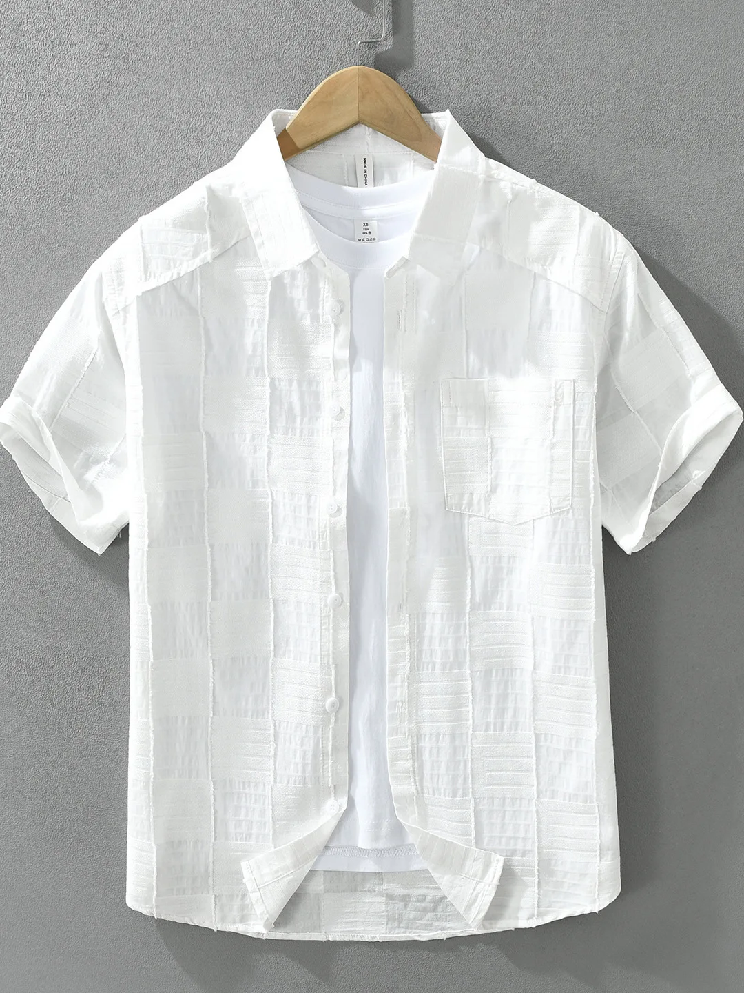 Textured Patchwork Casual Men's Short Sleeve Shirt Summer New Cotton Feel Loose Fit American Style Flat Collar Open Cardigan
Textured Patchwork Casual Men's Short Sleeve Shirt Summer New Cotton Feel Loose Fit American Style Flat Collar Open Cardigan