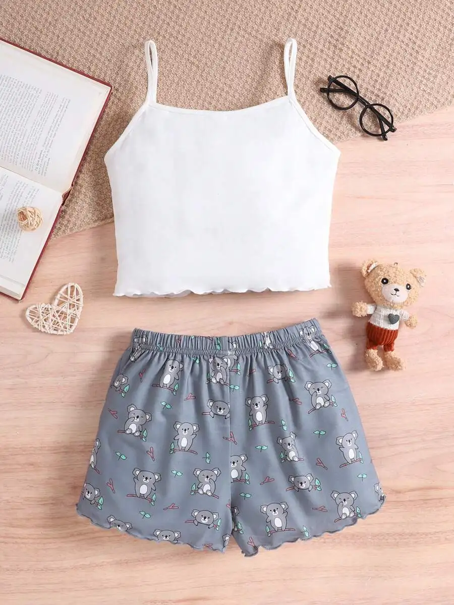 Womens Koala Print Camisole And Shorts Pajama Set Comfortable Sleepwear
Womens Koala Print Camisole And Shorts Pajama Set Comfortable Sleepwear