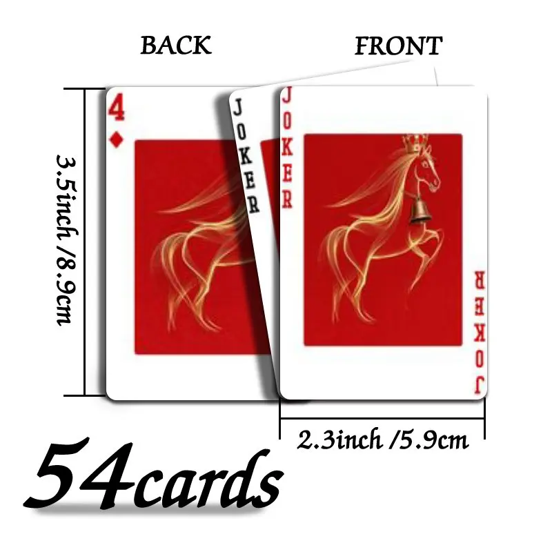54 Using golden thread art horse design playing cards, suitable for party entertainment, anniversaries, birthdays, Mother's Day
54 Using golden thread art horse design playing cards, suitable for party entertainment, anniversaries, birthdays, Mother's Day