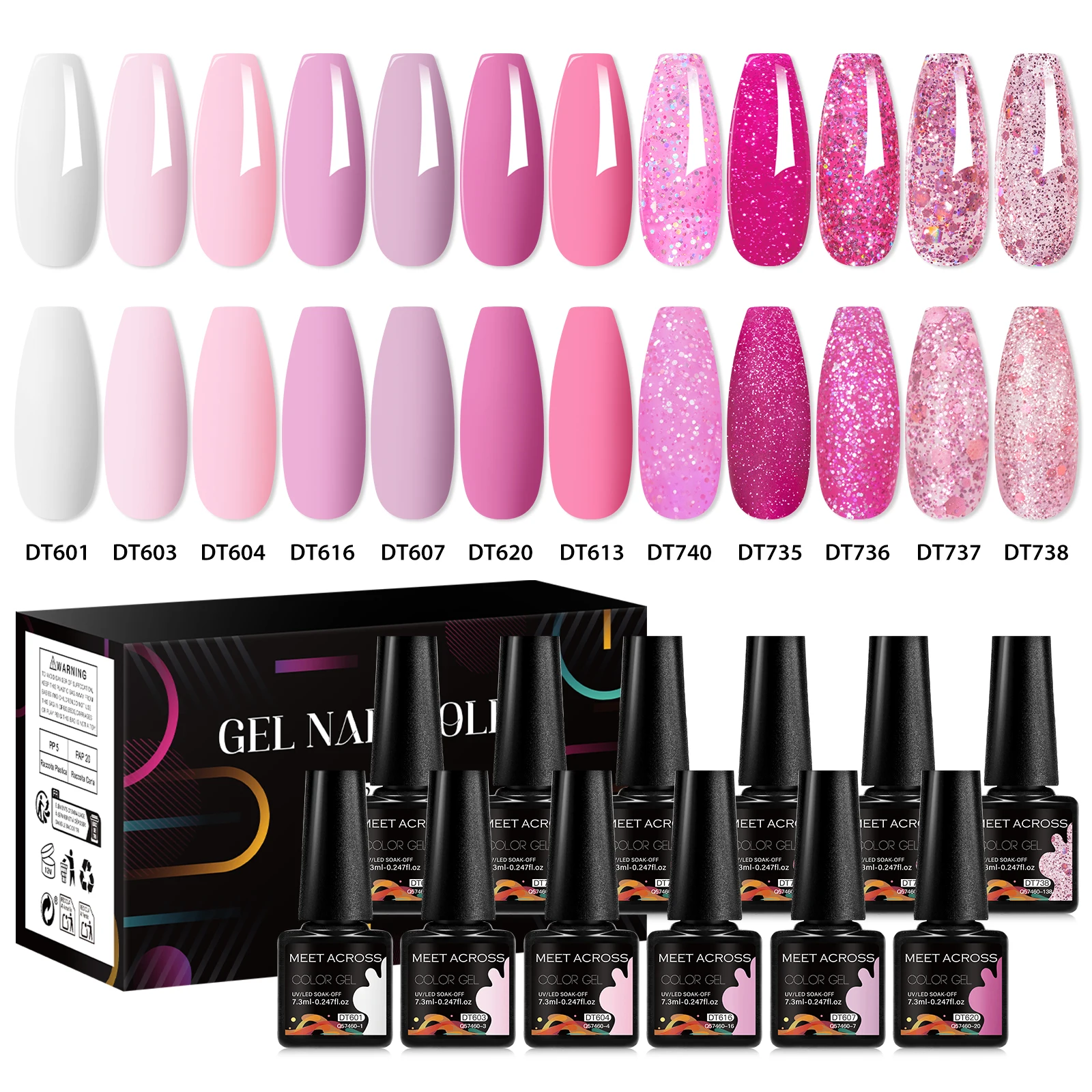 12 шт., набор гель-лаков телесного цвета с розовым блеском, сверкающий блестящий полуперманентный замачиваемый УФ-гель-лак, принадлежности для маникюра и ногтей «сделай сам»
12 шт., набор гель-лаков телесного цвета с розовым блеском, сверкающий блестящий полуперманентный замачиваемый УФ-гель-лак, принадлежности для маникюра и ногтей «сделай сам»