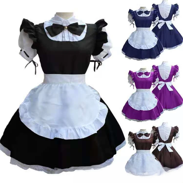 Cosplay Maid Uniform with Custom Logo Retro Performance Color Blocking Pure Color Flutter Sleeve Lace Apron
Cosplay Maid Uniform with Custom Logo Retro Performance Color Blocking Pure Color Flutter Sleeve Lace Apron