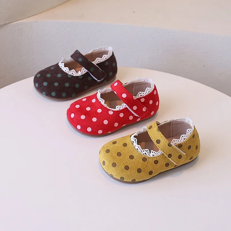 Spring Autumn Girls Causal Leather Shoes Fashion Trend Kids Princess Shoes Classic Polka Dot Children Lace Pleated Ballet Shoes
Spring Autumn Girls Causal Leather Shoes Fashion Trend Kids Princess Shoes Classic Polka Dot Children Lace Pleated Ballet Shoes