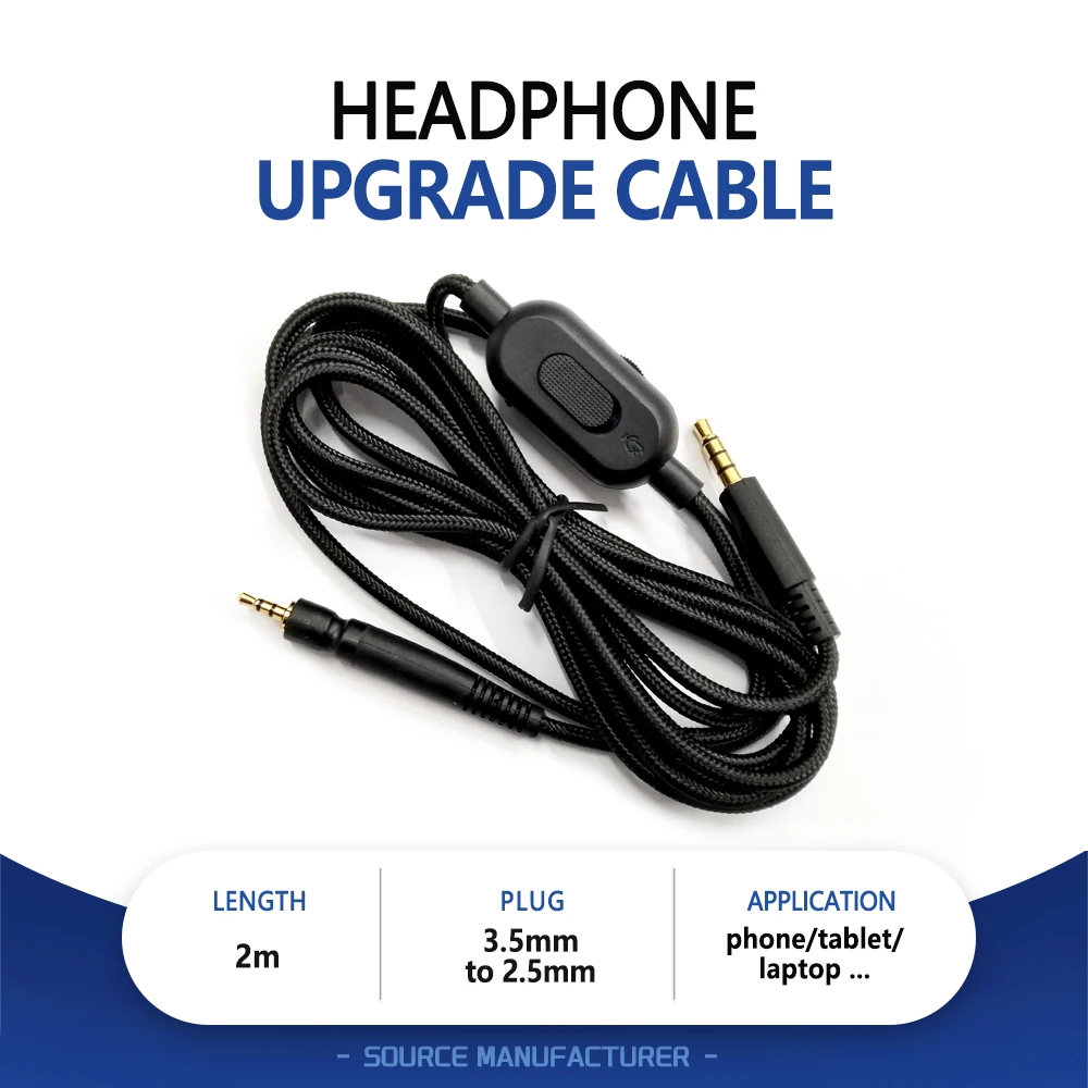 Braided Headset Upgrade Cable Inline Volume Control Audio Line with 3.5MM to 2.5MM Plug for SENNHEISER GAME ONE ZERO 373D GSP350
Braided Headset Upgrade Cable Inline Volume Control Audio Line with 3.5MM to 2.5MM Plug for SENNHEISER GAME ONE ZERO 373D GSP350
