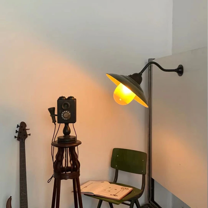 Large lampshade, retro industrial style, wall lamp, simple single head wall lamp
Large lampshade, retro industrial style, wall lamp, simple single head wall lamp