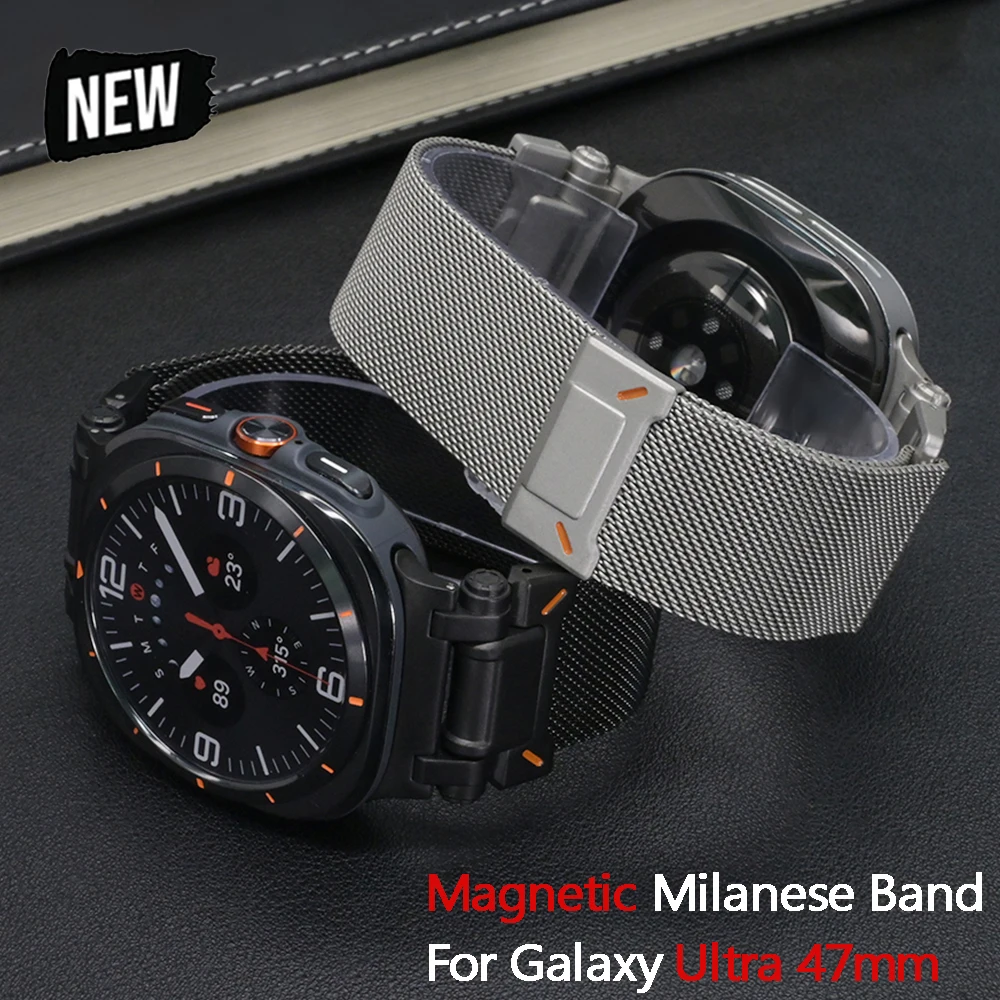 Milanese Stainless Steel Band for Samsung Galaxy Ultra Watch 47mm Magnetic Buckle Bracelet For GALAXY ULTRA 7 47MM No Gaps Strap
Milanese Stainless Steel Band for Samsung Galaxy Ultra Watch 47mm Magnetic Buckle Bracelet For GALAXY ULTRA 7 47MM No Gaps Strap