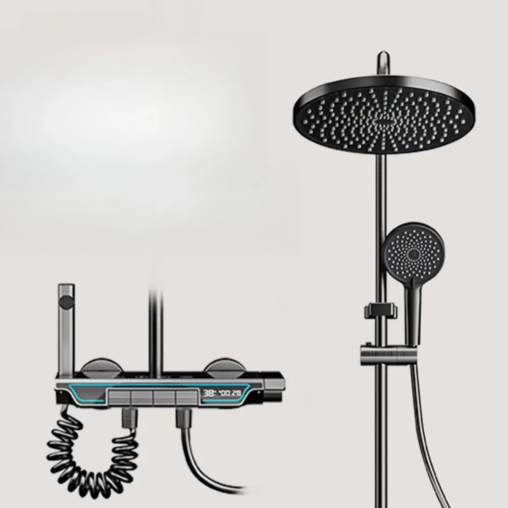 Household bathroom shower set Intelligent digital display shower head pressurized
Household bathroom shower set Intelligent digital display shower head pressurized
