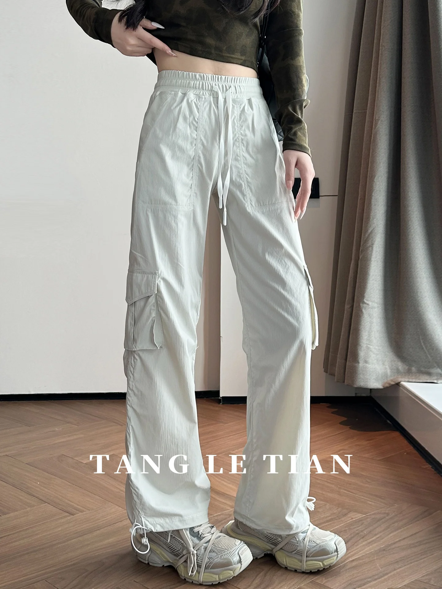 White High Waist Wide Leg Pants Women's Spring Summer Thin Quick Dry Sports Casual Workwear Trousers Elastic Waistband
White High Waist Wide Leg Pants Women's Spring Summer Thin Quick Dry Sports Casual Workwear Trousers Elastic Waistband