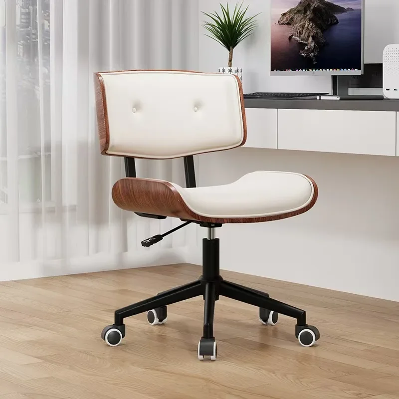 Modern curved wood office chair with wheels, adjustable height, ergonomic, suitable for home office and living room
Modern curved wood office chair with wheels, adjustable height, ergonomic, suitable for home office and living room