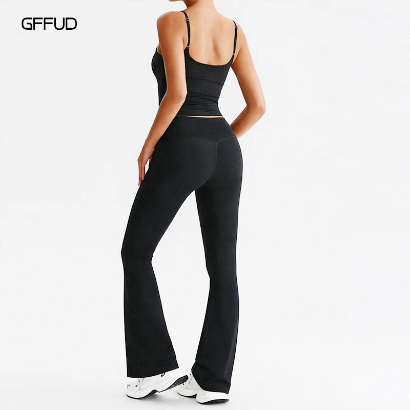 Women Yoga Set 2 Piece Quick Dry Camisole Top Adjustable Straps High Waist Flare Yoga Pants Bell Bottom Gym Activewear
Women Yoga Set 2 Piece Quick Dry Camisole Top Adjustable Straps High Waist Flare Yoga Pants Bell Bottom Gym Activewear